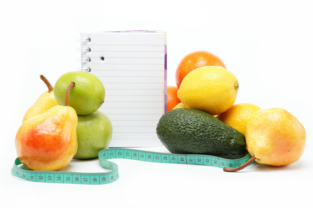 Natural products. Diet. Fresh fruit on a white background. - Φωτογραφία, εικόνα