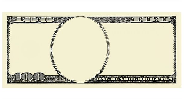100 Doları Bill açık boşaltmak için izole ile - Fotoğraf, Görsel