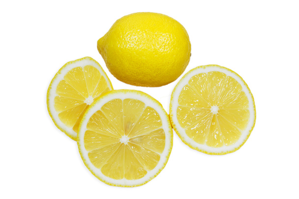 Sliced lemons isolated on white background - Foto, afbeelding