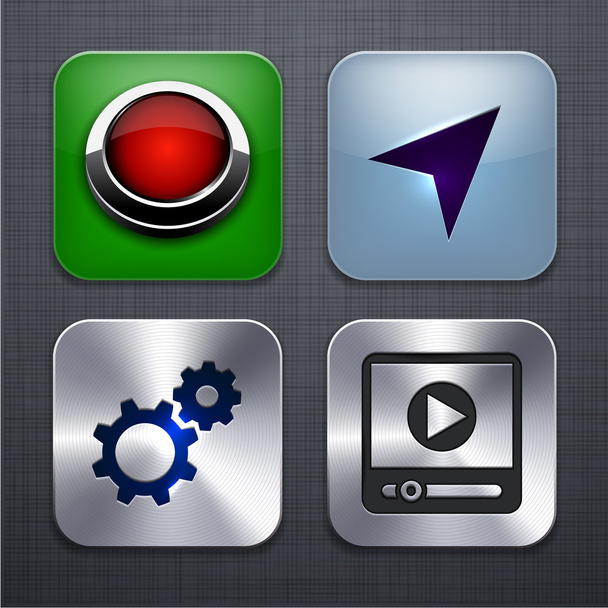 Square modern app icons. - Vektör, Görsel