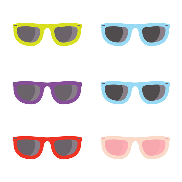 Conjunto de ícones de óculos de sol de cor vetorial
 - Vetor, Imagem