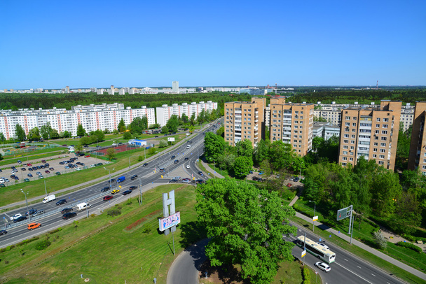 Moscow, Russia - May 13.2016.Top view of Solnechnaya alley in Zelenograd  - Фото, изображение