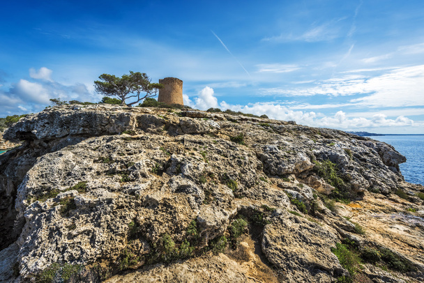 Torre de Cala Pi, medieval watchtower on the coast of Cala Pi - Photo, Image