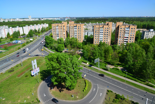 Moscow, Russia - May 13.2016.Top view of Solnechnaya alley in Zelenograd  - Foto, afbeelding