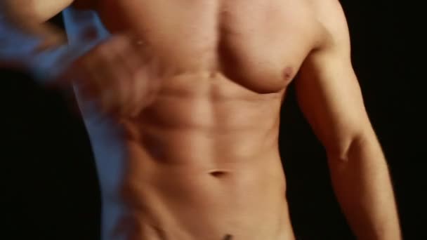Muscular and sexy torso of young man - Footage, Video