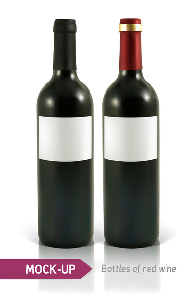 bottle of red wine - Vector, Image