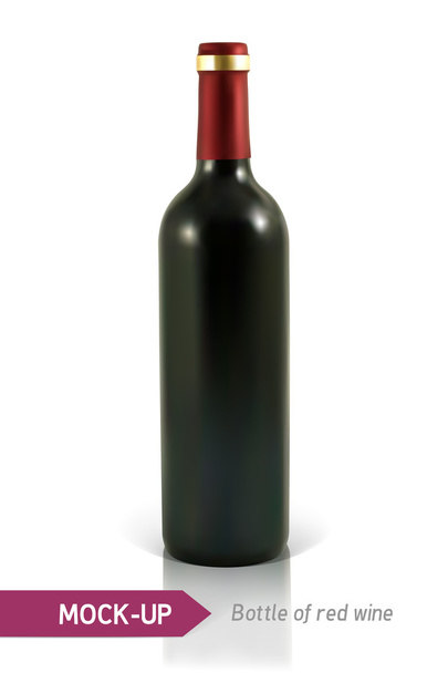botella de vino tinto - Vector, imagen