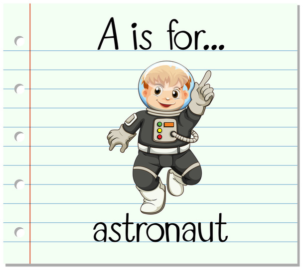 Літера картки А для астронавта
 - Вектор, зображення
