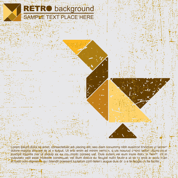 Tangram grunge background - vector - Vector, Image