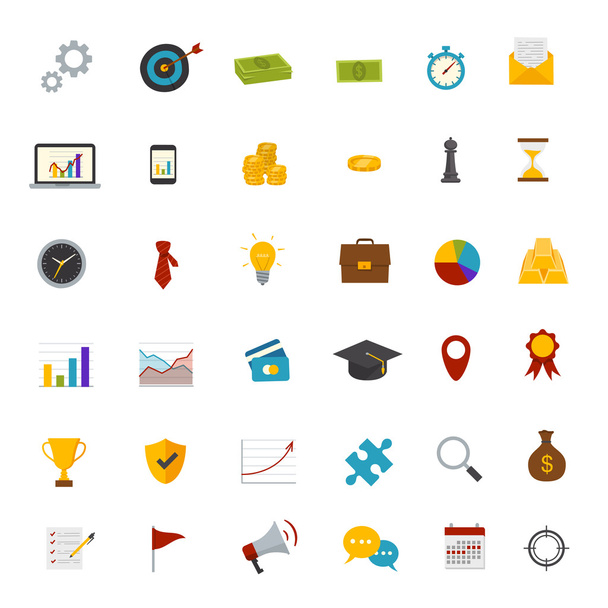 Flat business icons. Vector illustration - Vector, afbeelding