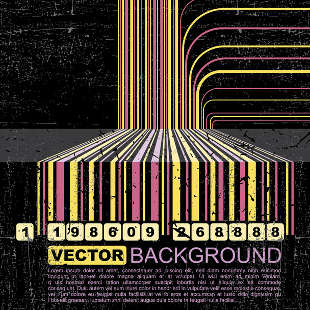 Grunge barcode background - vector - Vector, imagen