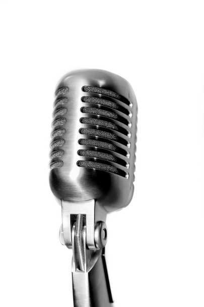 Vintage microphone on white background - Photo, Image