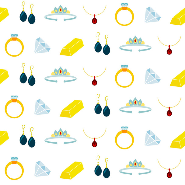 Seamless background with jewelry icons   - Vector, Image