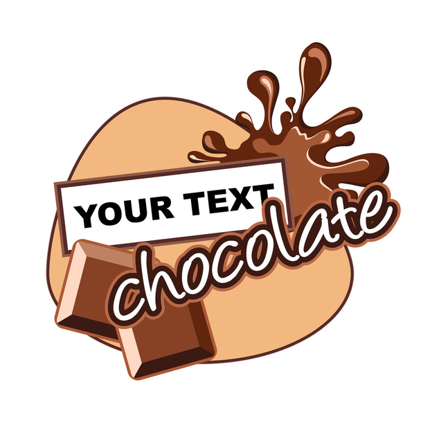 Chocolate pouring. Label design. - Vector, Image