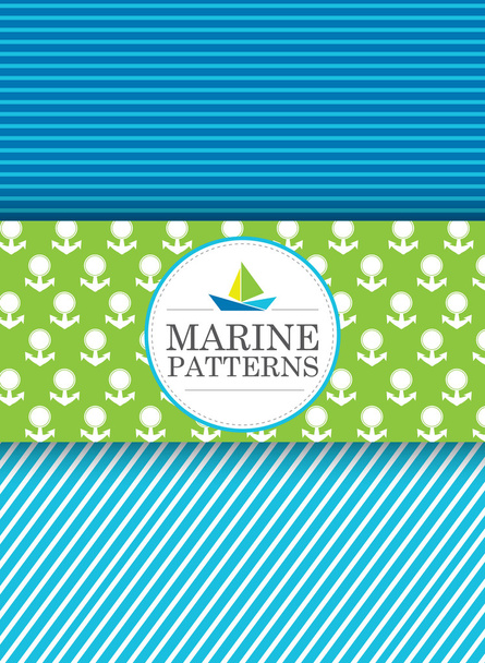 Patrones de color marino, ancla, barco
 - Vector, Imagen