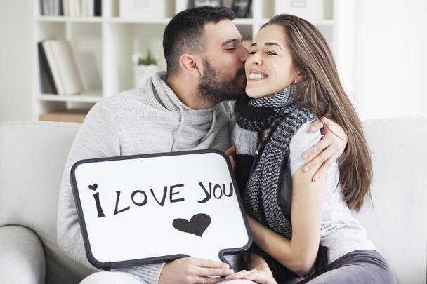 couple showing love message - Foto, Imagem