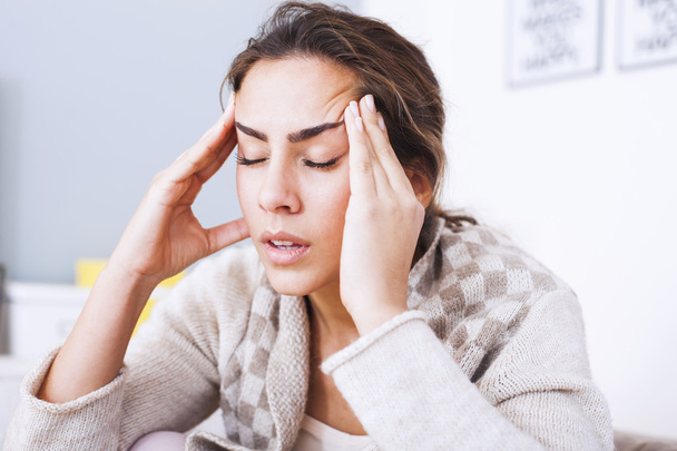 Woman with hard headache  - Фото, изображение