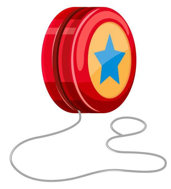 Красное йо-йо с белой ниткой
 - Вектор,изображение
