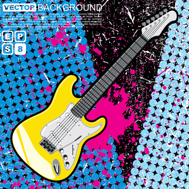 Guitar on colorful grunge background - Wektor, obraz