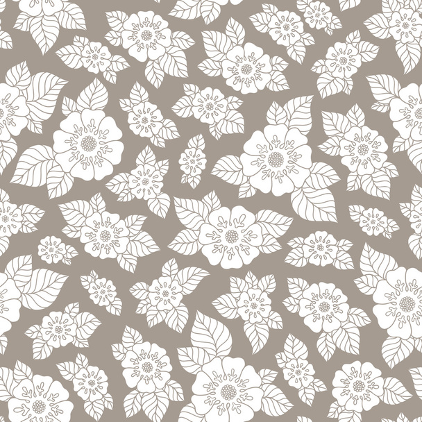 Seamless vector floral pattern with colorful fantasy plants and  - Vektör, Görsel