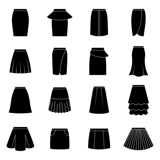 Conjunto de saias pretas, ilustração vetorial
 - Vetor, Imagem