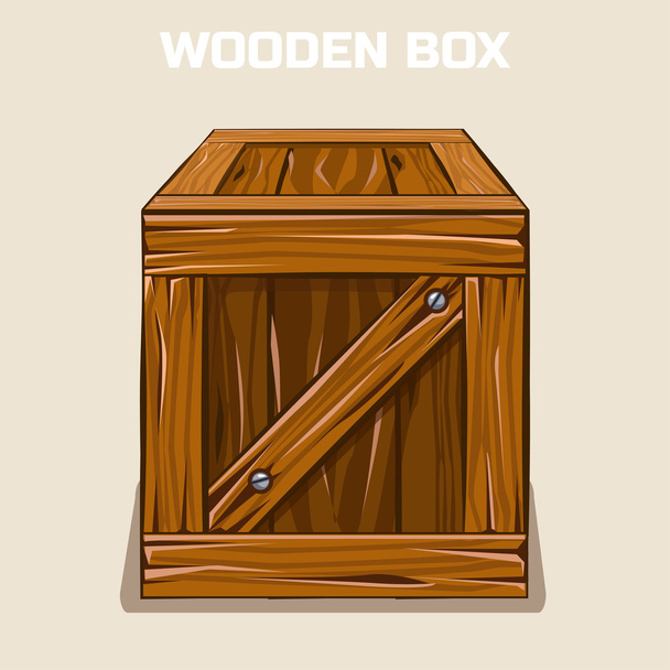 Drewniane pudełko clipart'ami, element gry - Wektor, obraz