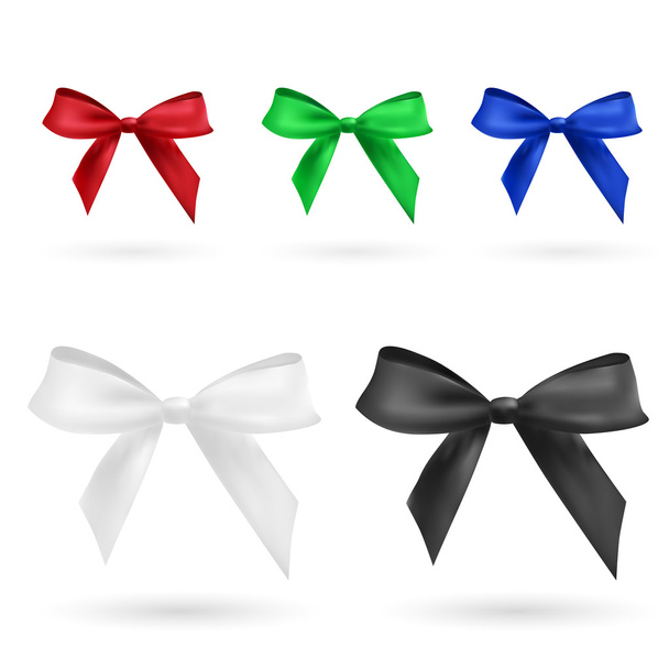 red, green, blue, black and white bow - ベクター画像