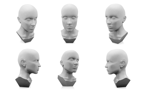 Set of human head mannequin  - Photo, Image