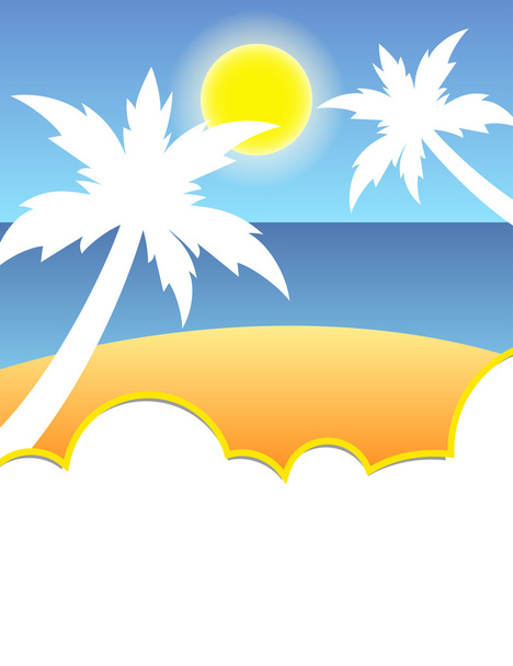 Summer tropical beach flyer design - Вектор,изображение