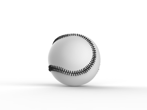 Béisbol con puntadas negras - aislado sobre fondo blanco
 - Foto, Imagen