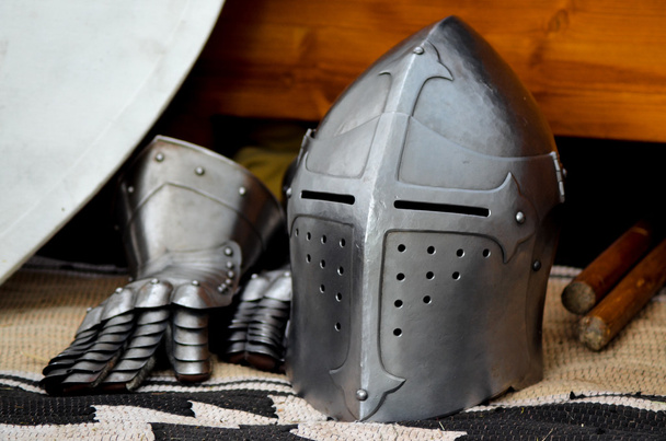Knights helmet medieval battle tournament history - Photo, Image