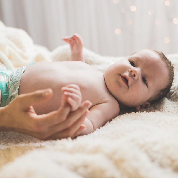 Newborn first smile - Foto, Bild