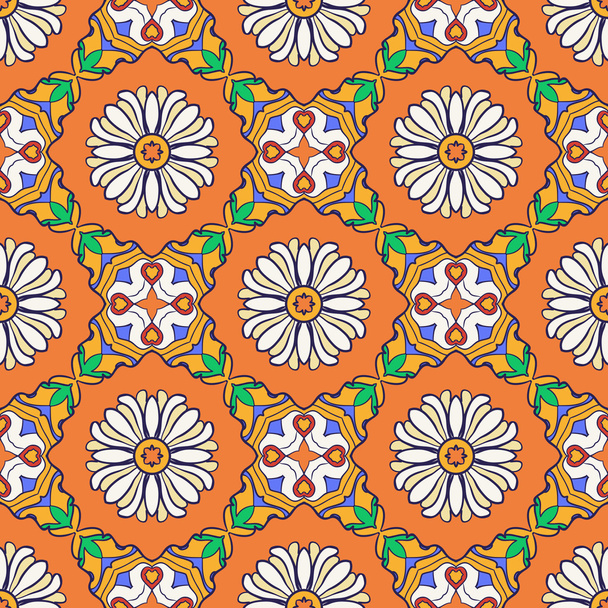 Vector seamless texture. Beautiful colored pattern for design and fashion with decorative elements - Вектор, зображення