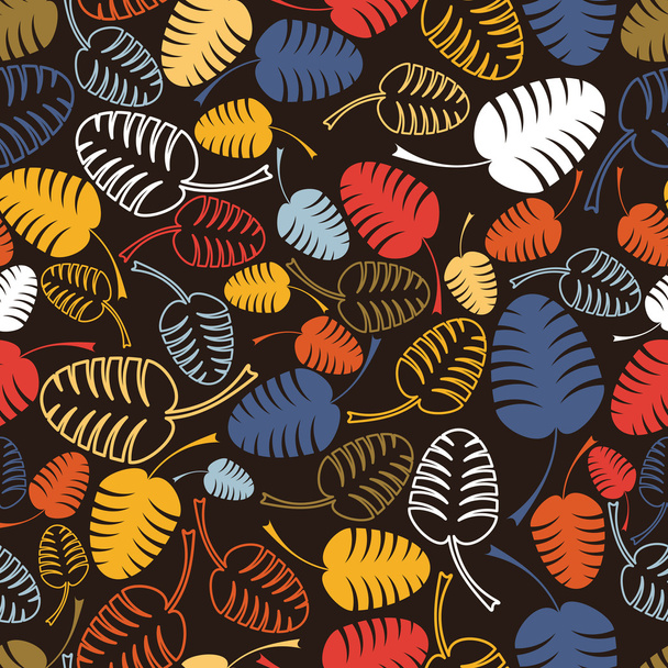 Colorful leafs - seamless pattern - Vecteur, image