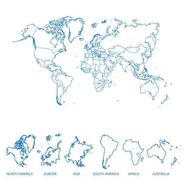 Πολύχρωμο παγκόσμιο χάρτη. Vector εικονογράφηση. - Διάνυσμα, εικόνα