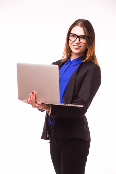  business woman holding a laptop  - Фото, изображение