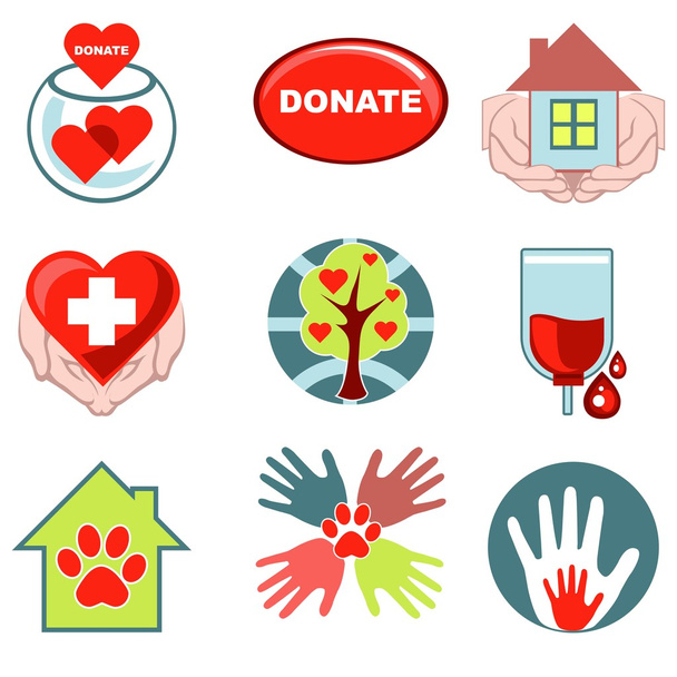 Donation and charity vector icon - Vector, Image