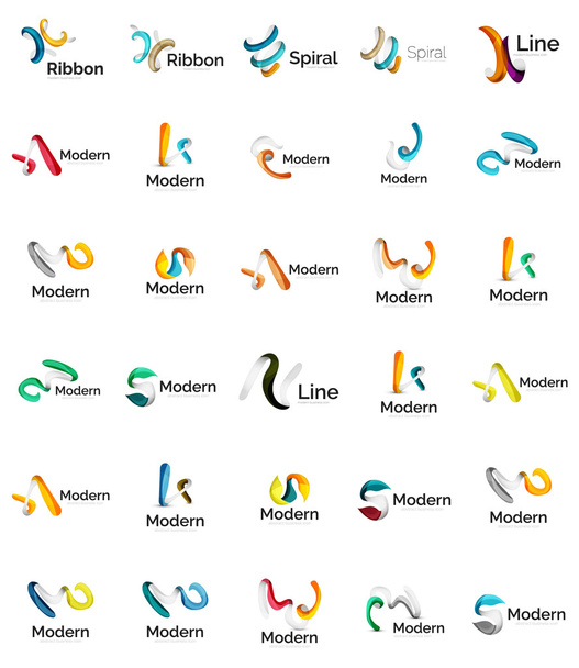 Set von abstrakten Logosymbolen - Vektor, Bild
