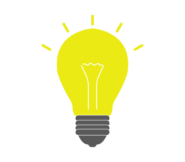 light bulb icon on white background - Φωτογραφία, εικόνα