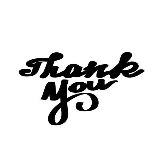 Thank you handwritten. Thank you lettering. Black lettering isolated on white background. vector illustration - Vector, Image
