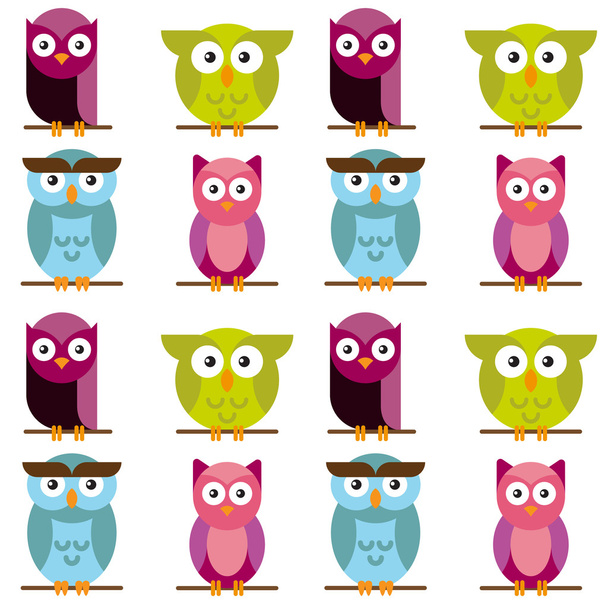 Owls  cute pattern - Вектор, зображення