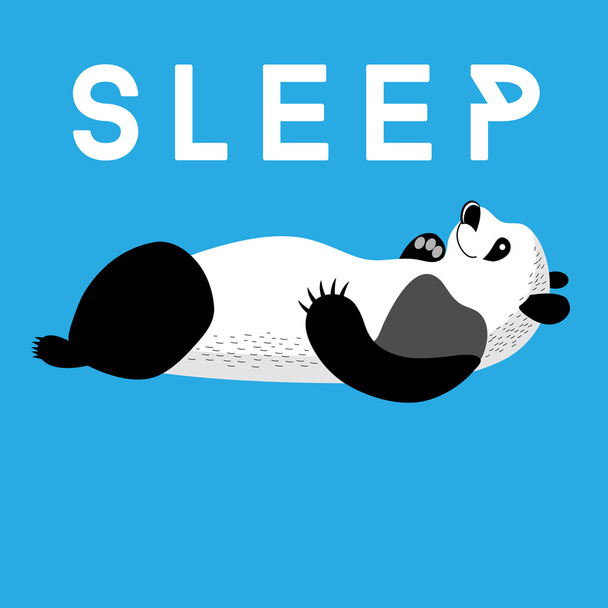 Fun card with a panda sleeping - Vector, Imagen