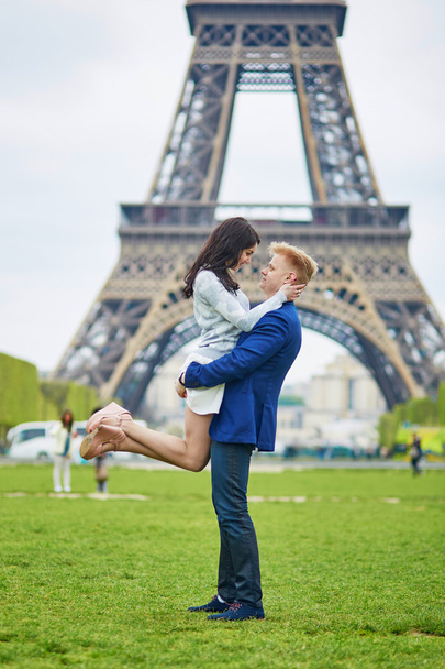 Happy romantic couple in Paris - 写真・画像