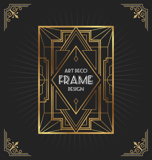 Art deco frame design - Vector, Image