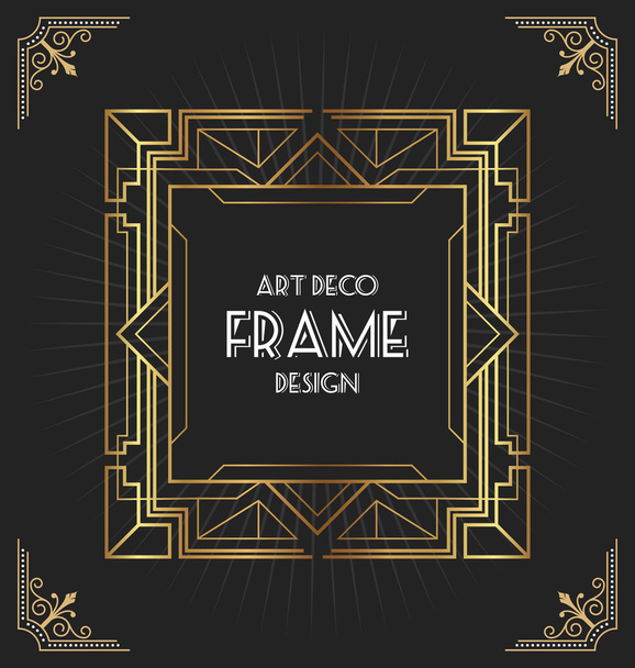 Art deco frame design - Vector, Image