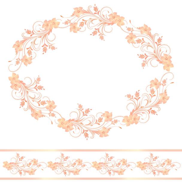 Decorative floral frame - Wektor, obraz