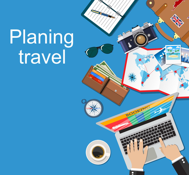 Banner Travel planning. - Vector, Image
