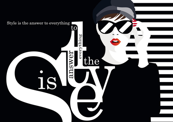 Fashion quote with fashion woman. - Vector, Image