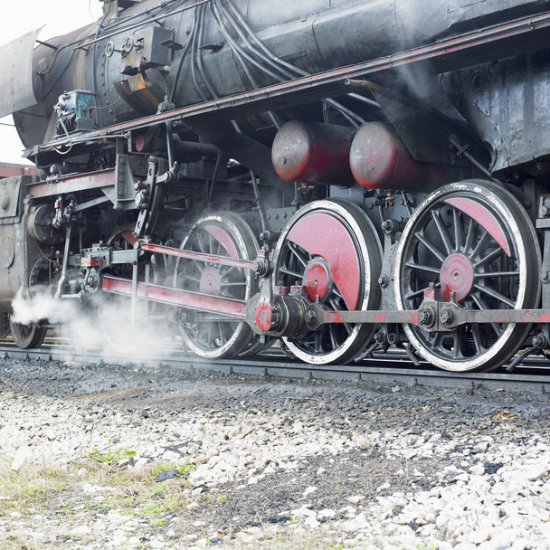 Detail der Dampflokomotive (33-326), Dubrava, Bosnien und Herzego - Foto, Bild