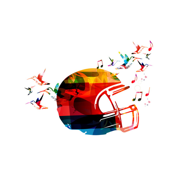 Diseño colorido casco de fútbol
 - Vector, imagen
